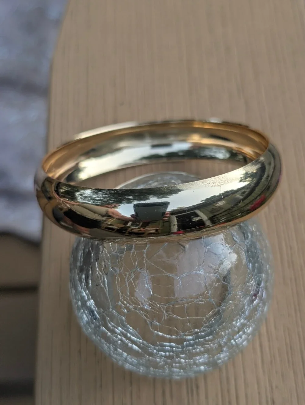 Vintage Gold Wide Bangle Bracelet Chunky Gold Bracelet